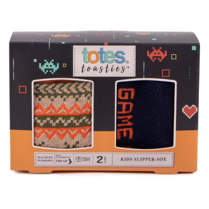 totes toasties Kids Original Slipper Socks (Twin Pack) Game Extra Image 3